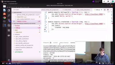 screengrab from GCP serverless talk recording