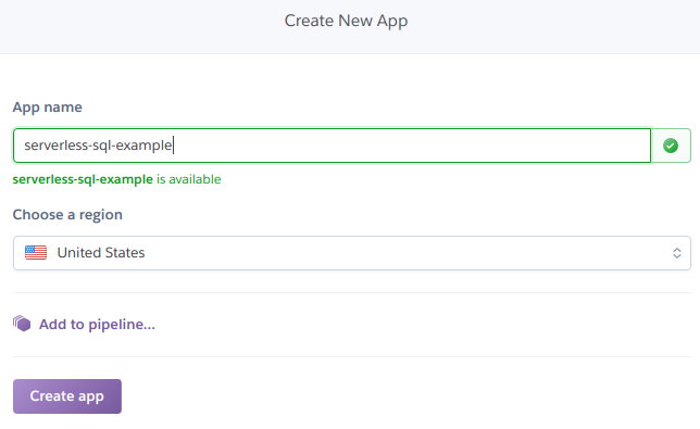 Creating the Heroku app