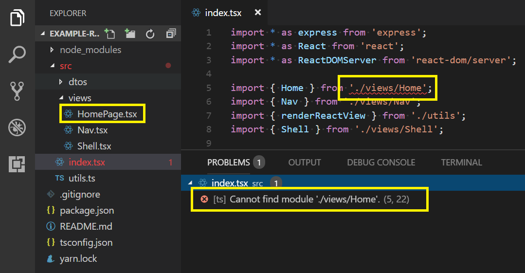 Intellisense warning us about a misnamed file reference