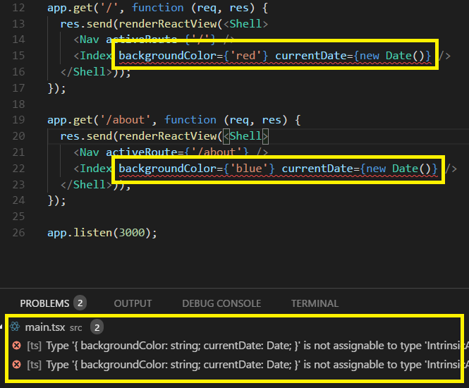Intellisense warning us about missing props after modifying the DTO class